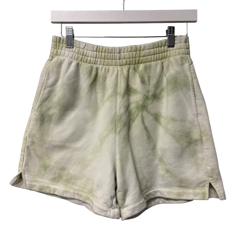 Reformation Jeans Sweat Shorts Womens S Green Tie Dye Organic Cotton Athleisure